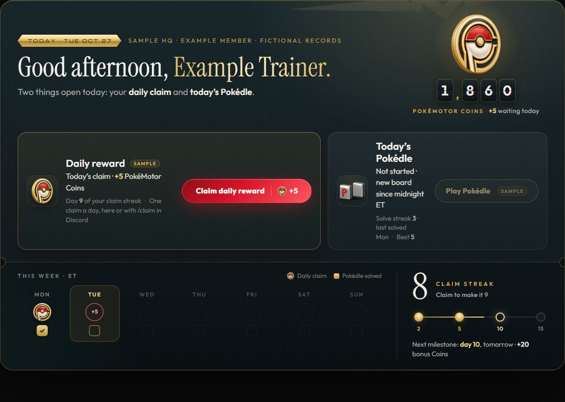 Fictional HQ sample using the current interface